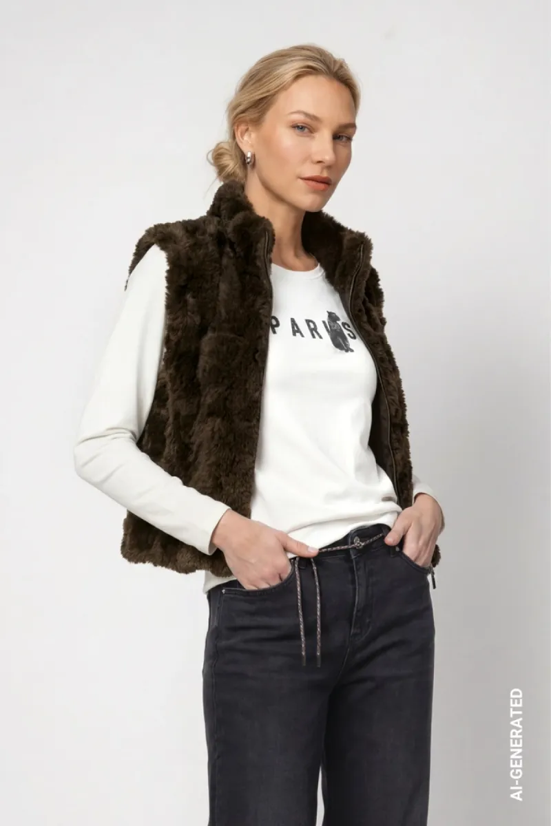 monari-faux-fur-vest-with-zipper-810030-618-olive-olijf-1 Monari-Faux fur vest with zipper-810030-618 Olive-OLIJF