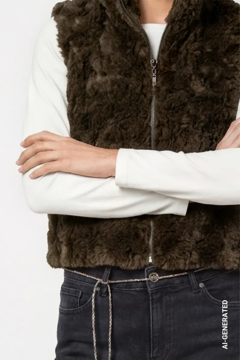 monari-faux-fur-vest-with-zipper-810030-618-olive-olijf-2 Monari-Faux fur vest with zipper-810030-618 Olive-OLIJF
