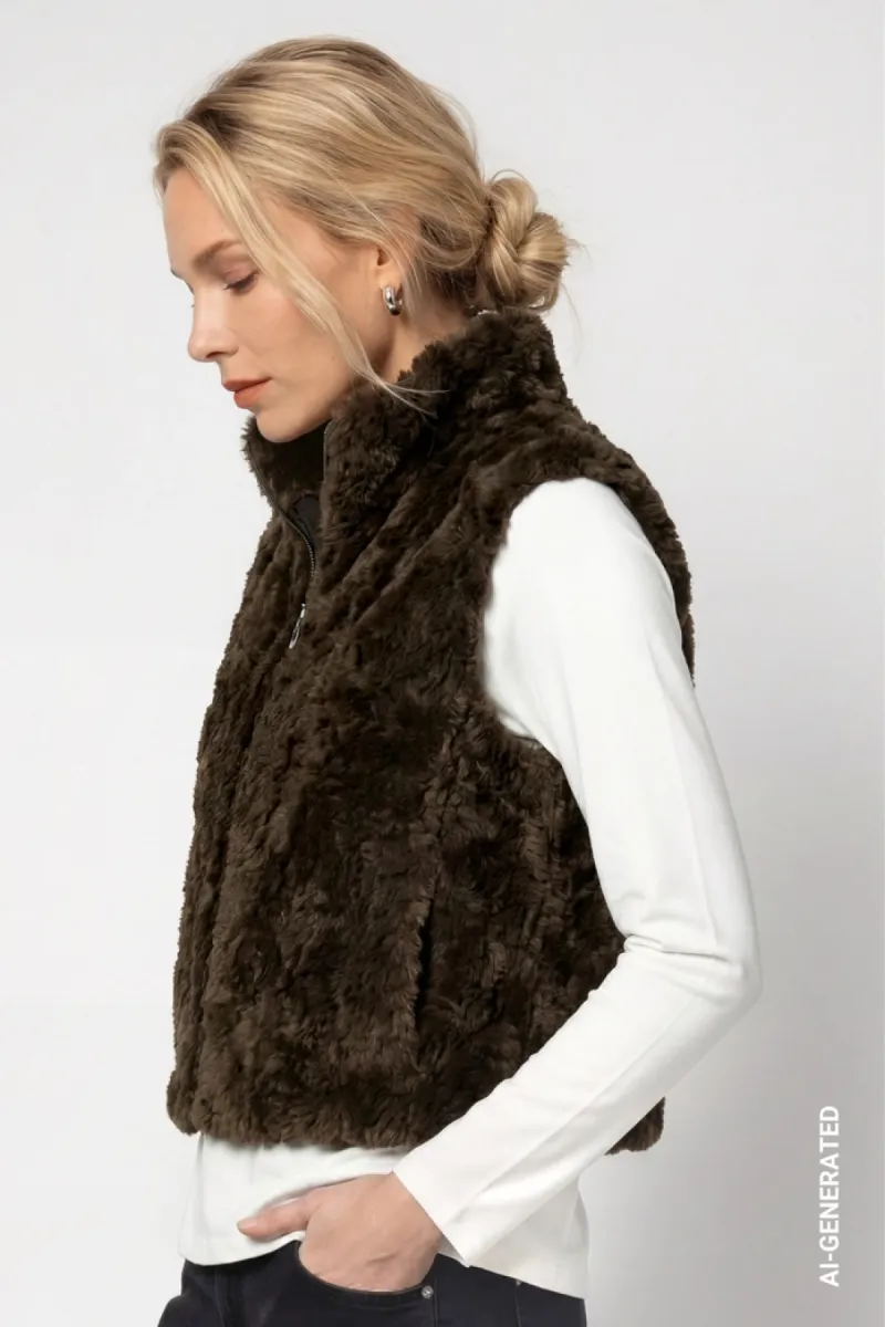 monari-faux-fur-vest-with-zipper-810030-618-olive-olijf-4 Monari-Faux fur vest with zipper-810030-618 Olive-OLIJF