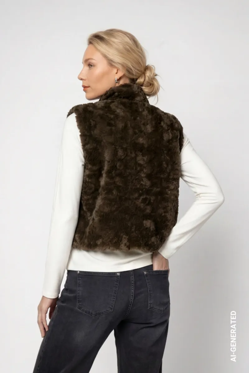 monari-faux-fur-vest-with-zipper-810030-618-olive-olijf-5 Monari-Faux fur vest with zipper-810030-618 Olive-OLIJF