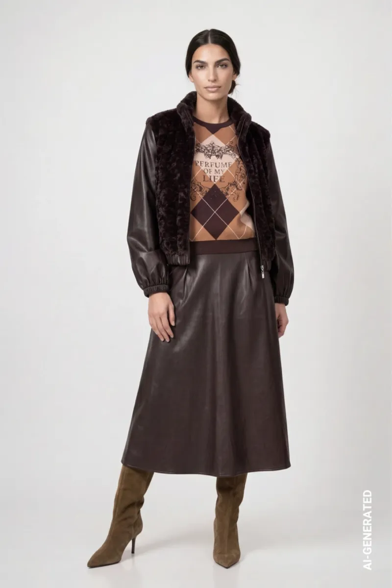 monari-faux-leather-skirt-809743-567-black-coffee-cafe-6 Monari-Faux leather skirt-809743-567 Black coffee-CAFE