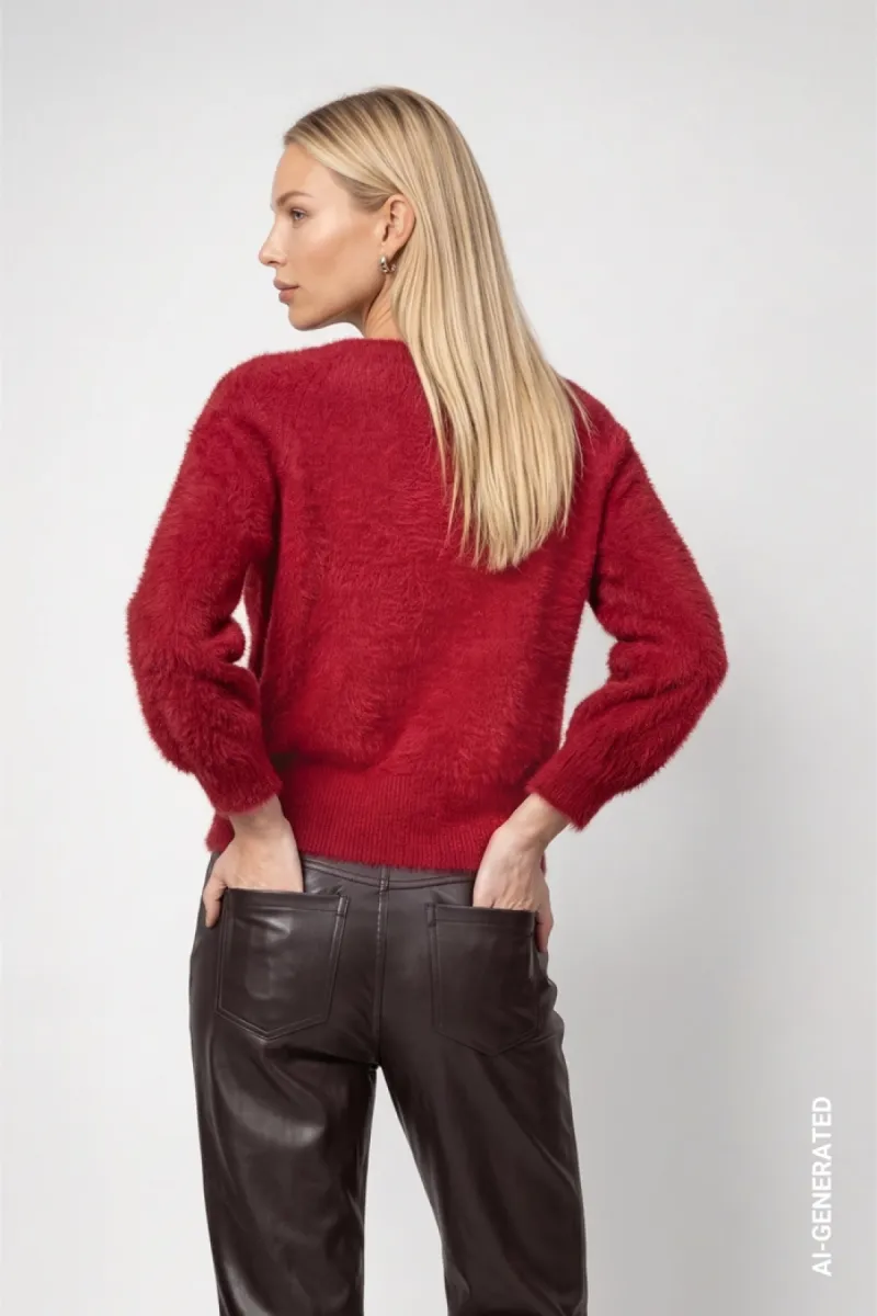 monari-fluffy-jumper-810072-319-red-dahlia-rood-5 Monari-Fluffy jumper-810072-319 Red dahlia-ROOD