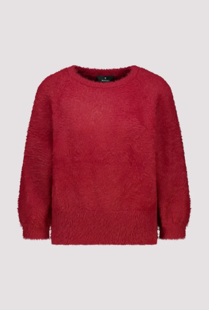 Monari-Fluffy jumper-810072-319 Red dahlia-ROOD