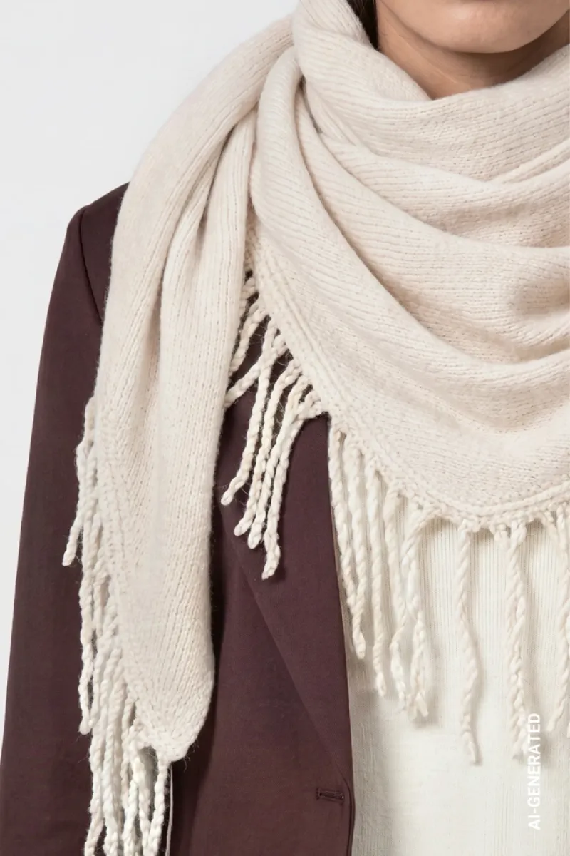 monari-fringed-scarf-810094-160-antique-white-beige-2 Monari-Fringed scarf-810094-160 Antique white-BEIGE
