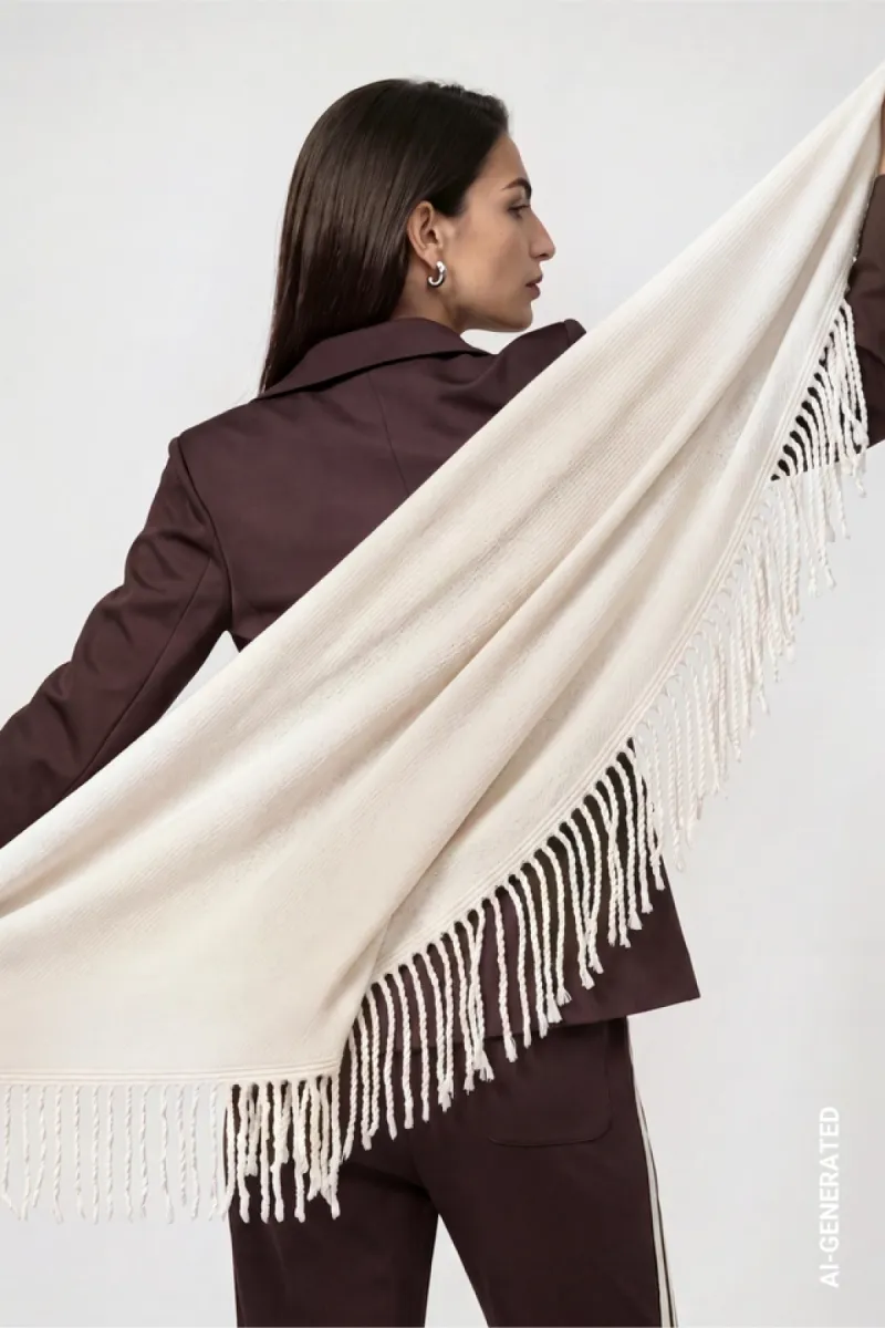 monari-fringed-scarf-810094-160-antique-white-beige-5 Monari-Fringed scarf-810094-160 Antique white-BEIGE