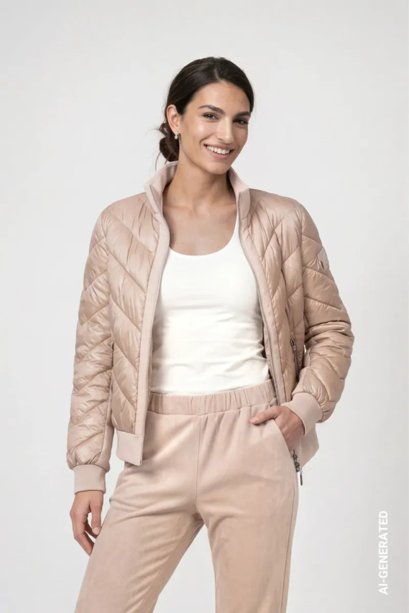 Monari-Jacket with neoprene-809755-590 Cappuccino-CAFE