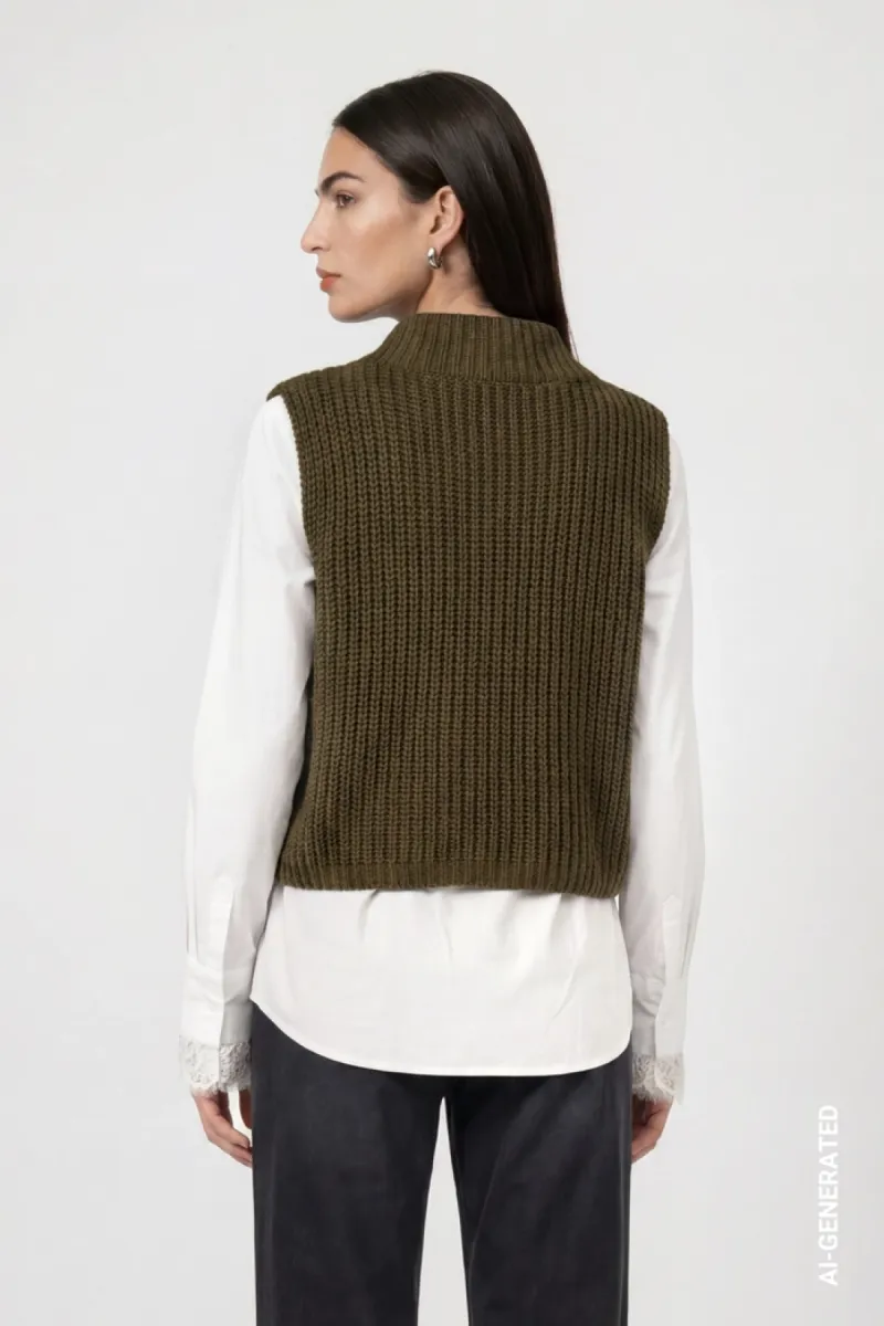 monari-knitted-jumper-vest-809984-618-olive-olijf-5 Monari-Knitted jumper vest-809984-618 Olive-OLIJF