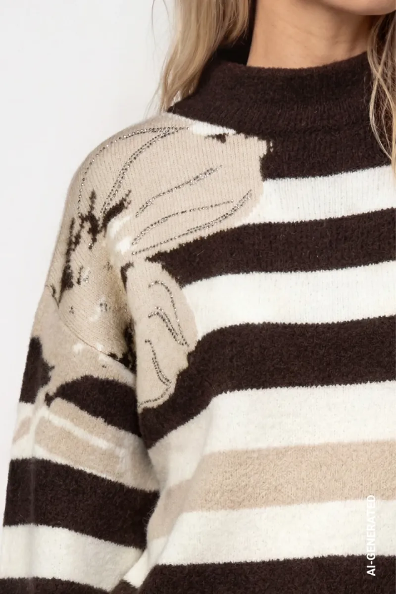 monari-knitted-jumper-with-a-soft-texture-809933-593-cappuccino-melange-cafe-4 Monari-Knitted jumper with a soft texture-809933-593 Cappuccino melange-CAFE