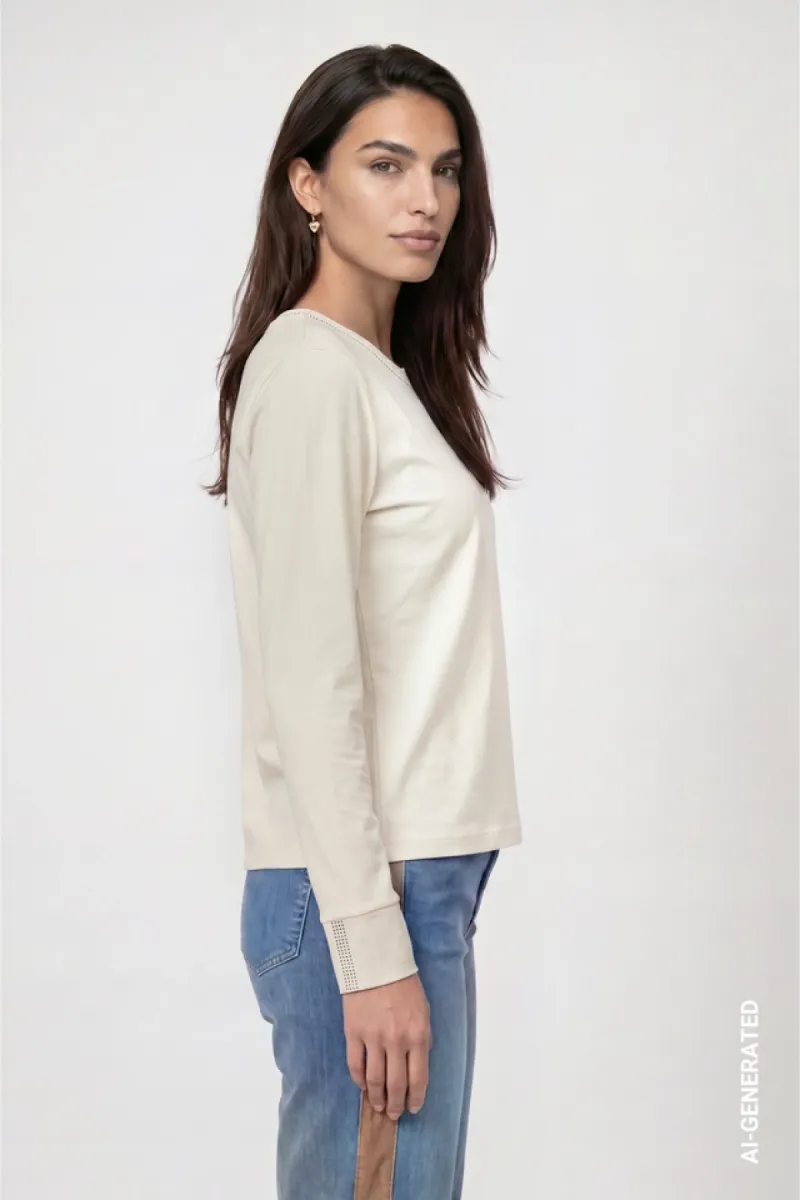 monari-long-sleeve-shirt-with-rhinestone-details-810053-160-antique-white-off-white-5 Monari-Long sleeve shirt with rhinestone details-810053-160 Antique white-OFF WHITE
