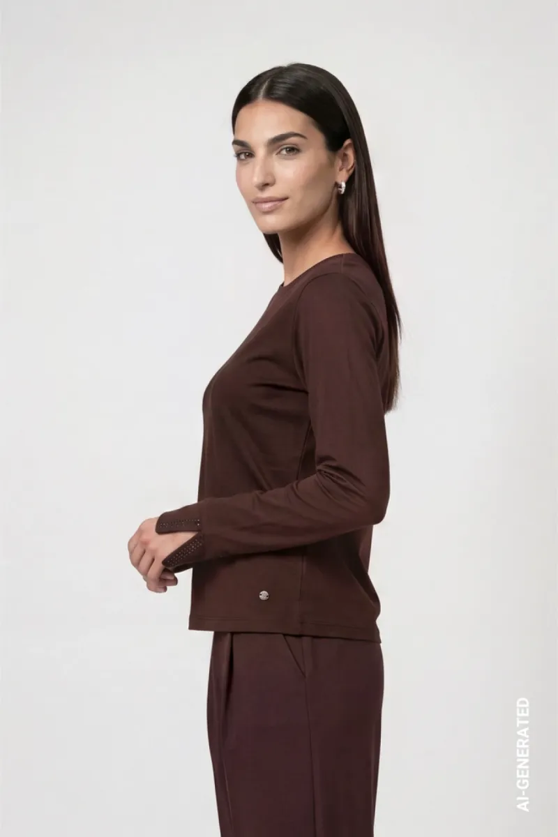 monari-long-sleeve-shirt-with-rihinestone-details-810053-567-black-coffee-cafe-5 Monari-Long sleeve shirt with rihinestone details-810053-567 Black coffee-CAFE