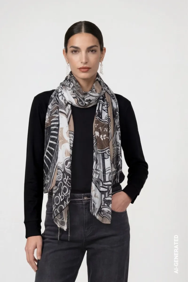 monari-scarf-with-emblem-pattern-810060-998-black-pattern-zwart-1 Monari-Scarf with emblem pattern-810060-998 Black pattern-ZWART