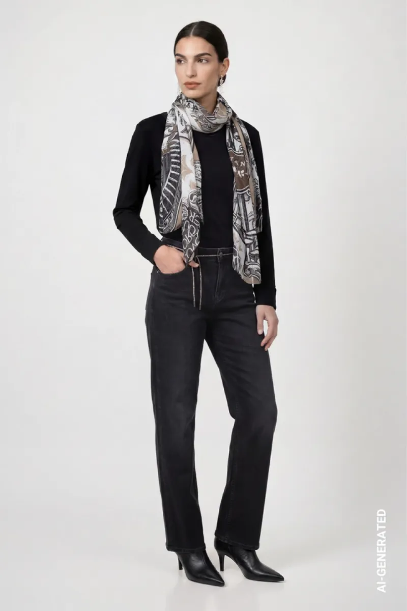 monari-scarf-with-emblem-pattern-810060-998-black-pattern-zwart-2 Monari-Scarf with emblem pattern-810060-998 Black pattern-ZWART
