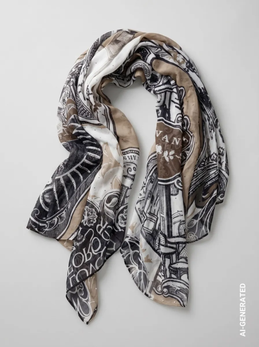 monari-scarf-with-emblem-pattern-810060-998-black-pattern-zwart-4 Monari-Scarf with emblem pattern-810060-998 Black pattern-ZWART