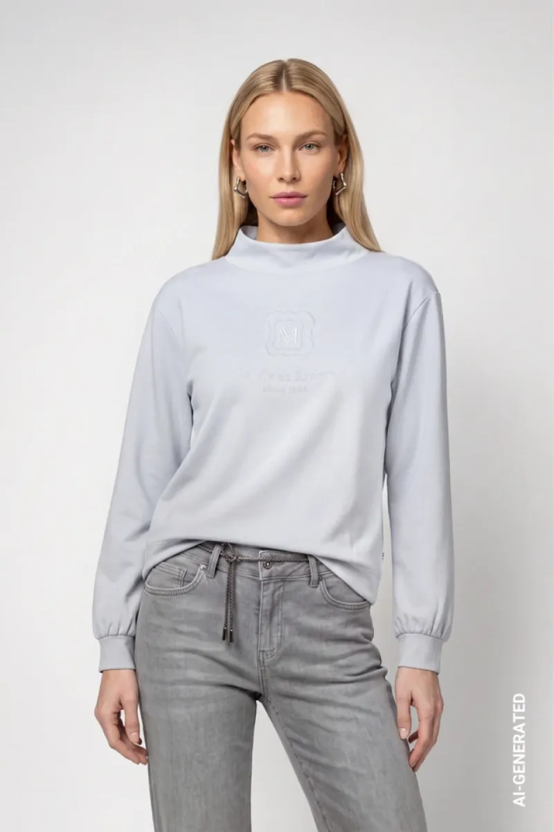 Monari-Sweatshirt with emblem-809860-319 Red dahlia-ROOD