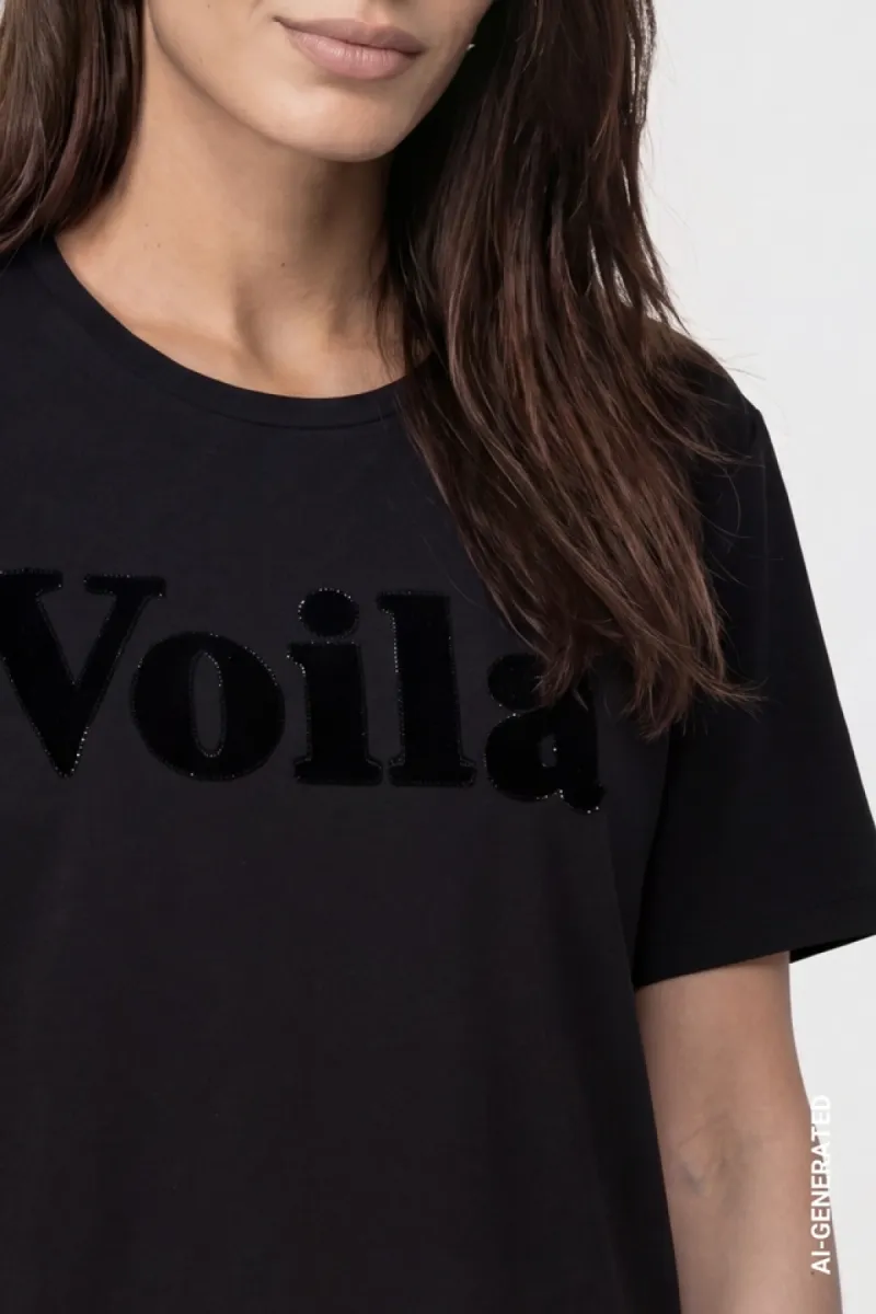 monari-t-shirt-with-lettering-809746-999-black-zwart-2 Monari-T-shirt with lettering-809746-999 Black-ZWART