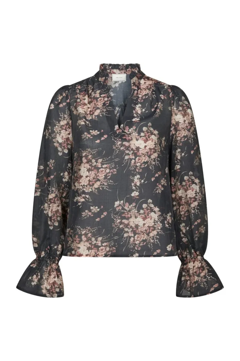 Neo Noir-Amara Garden Flower Blouse-170134-702 Dark Navy-NAVY