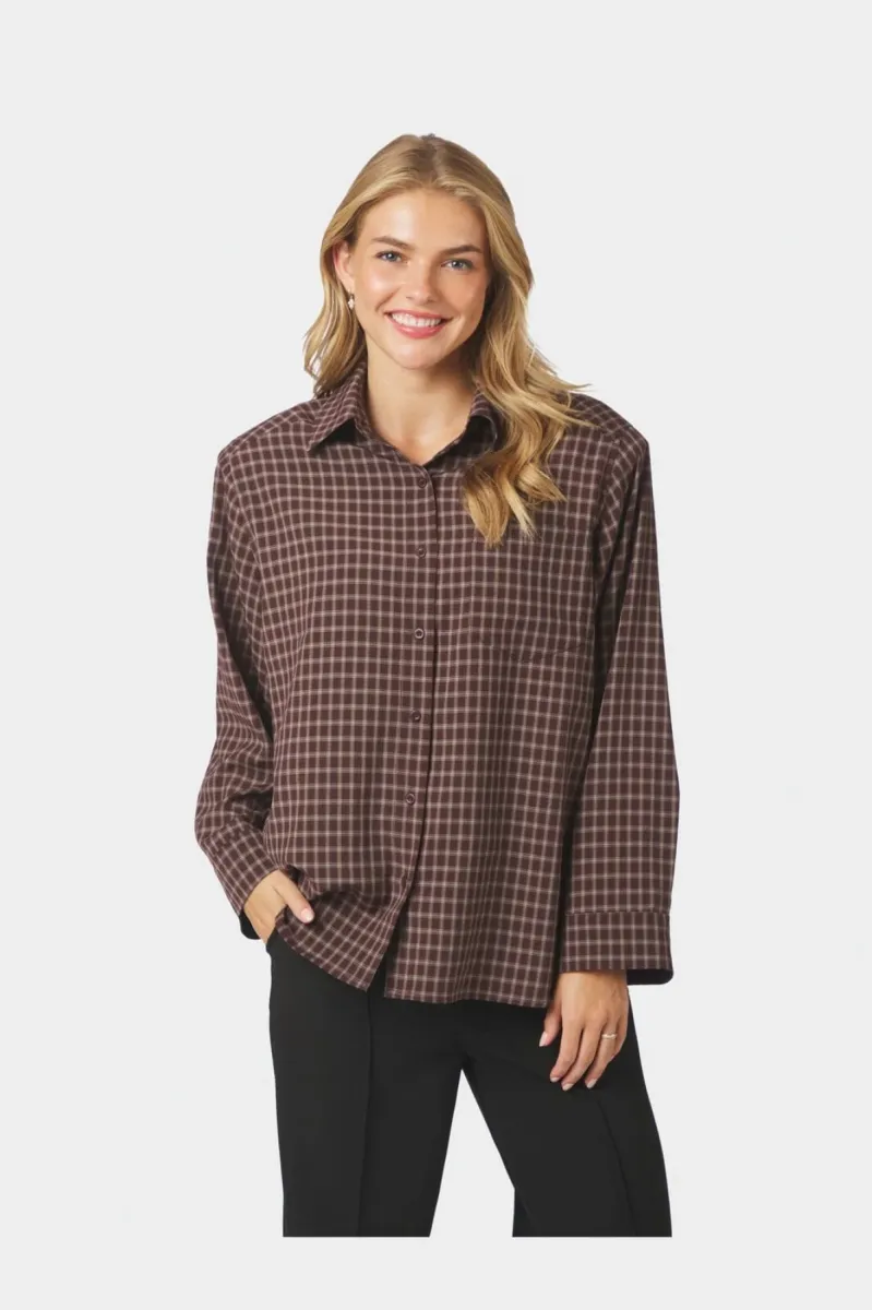neo-noir-anella-check-shirt-170207-345-chocolate-plum-chocolade-3 Neo Noir-Anella Check Shirt-170207-345 Chocolate Plum-CHOCOLADE