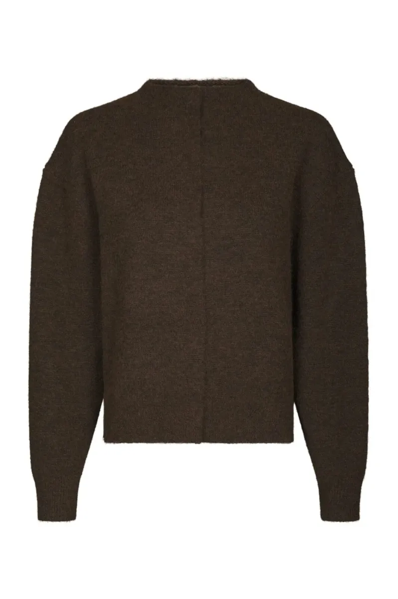 Neo Noir-Dione Fluffy Knit Cardigan-168537-205 Brown Melange-BRUIN