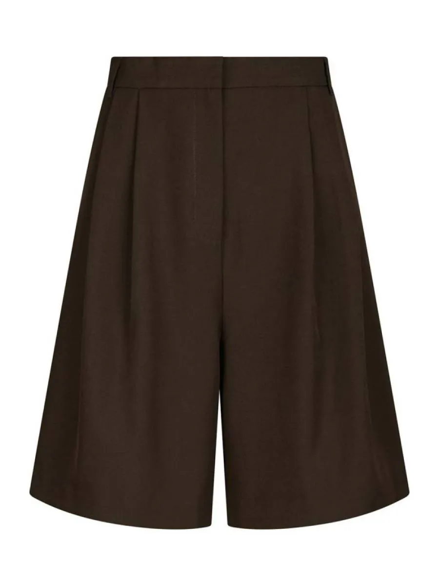 Neo Noir-Nika Structure Shorts-164538-676 Dark Brown-DONKER BRUIN