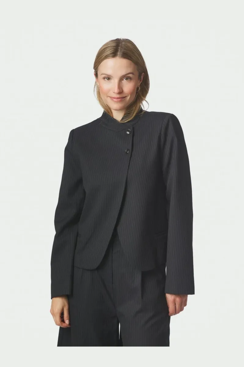 Neo Noir-Tiria Slim Pinstripe Blazer-169991-702 Dark Navy-NAVY