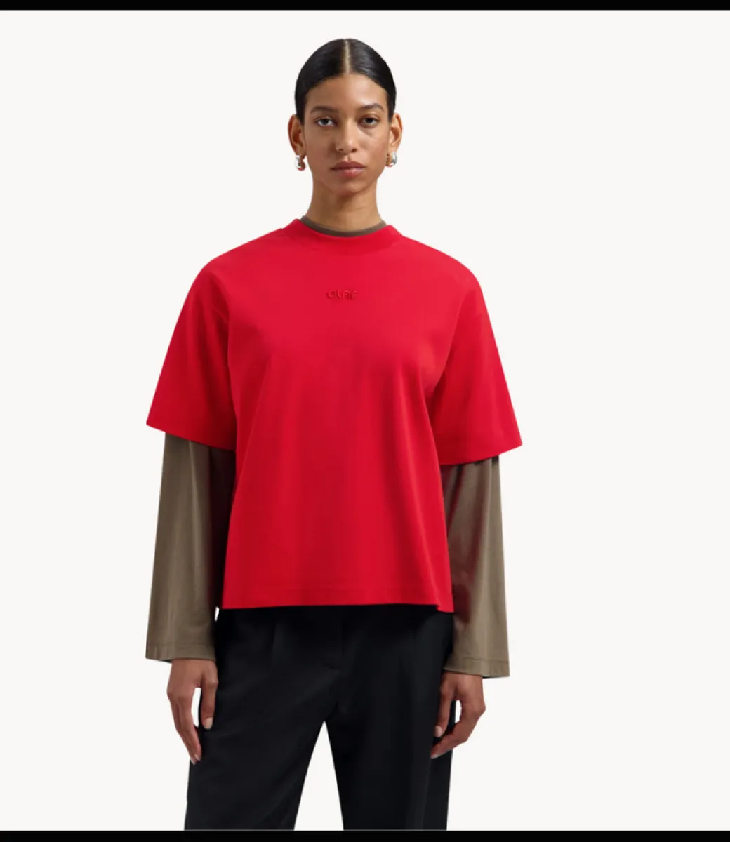 Olaf-Retro logo boxy tee-W260102-Adrenaline rush-ROOD