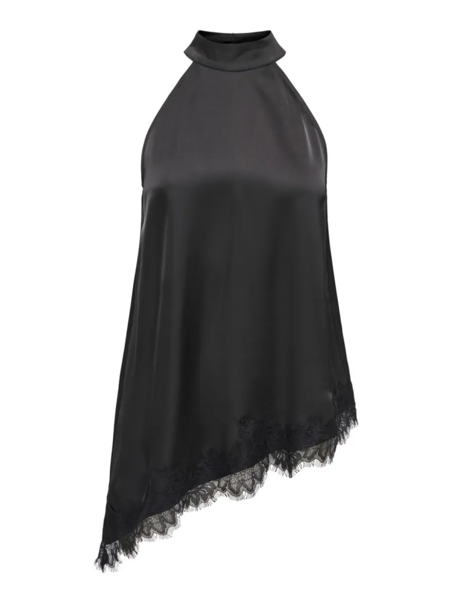 ONLY-JDYDENISE HALTERNECK TOP WVN-15385285-Black-BLACK