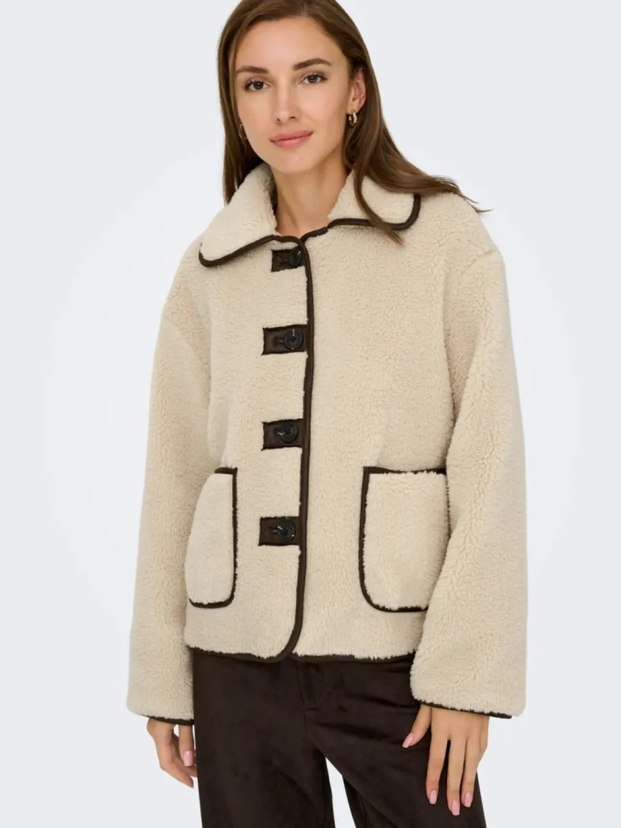 ONLY-JDYNOELLA TEDDY JACKET-15365773-Cement-CEMENT