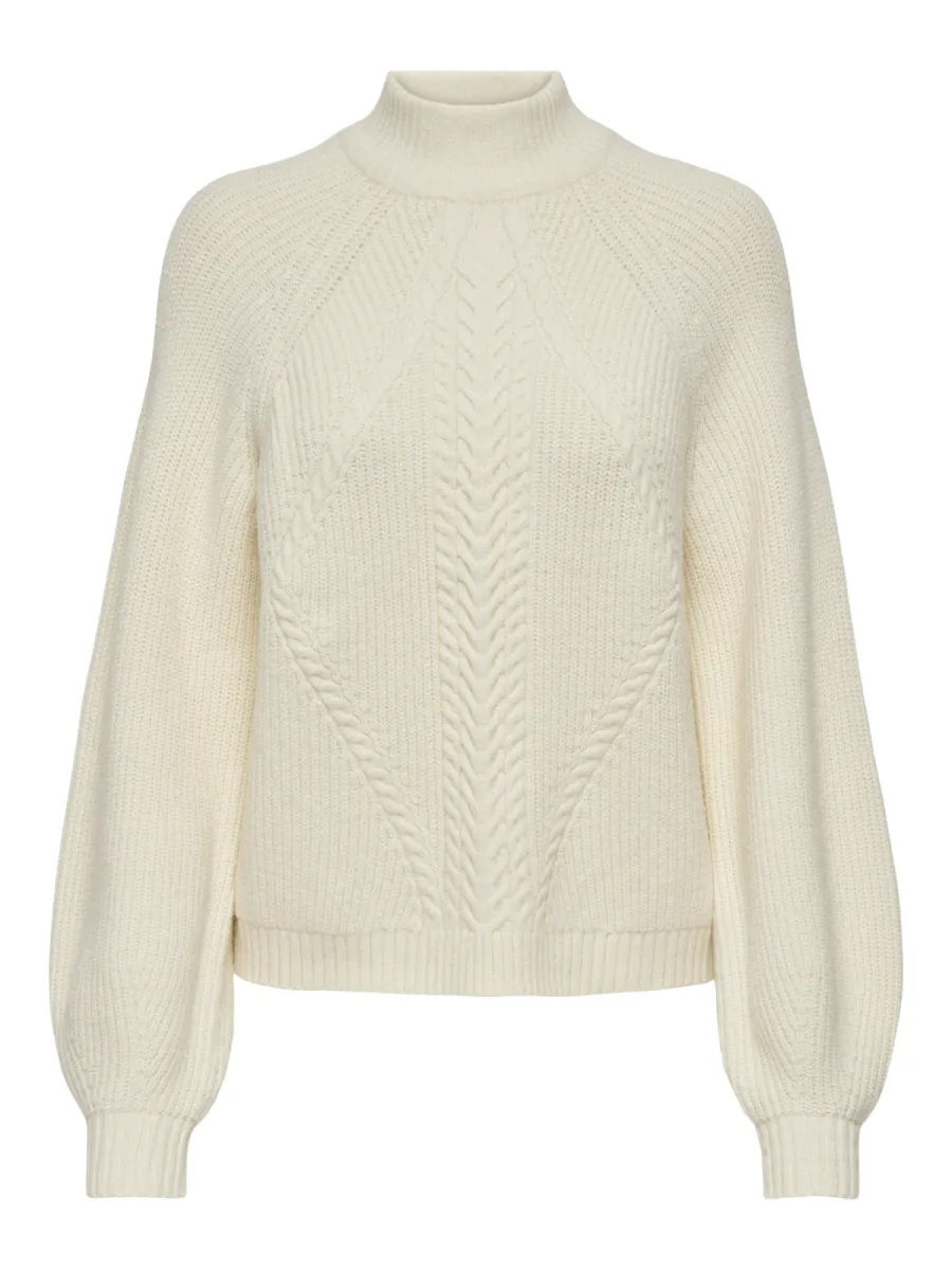 ONLY-ONLKATIA LS DETAIL HIGHNECK NOOS KN-15324678-Whitecap Gray-GRIJS MELEE