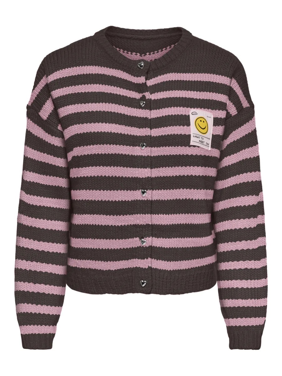 ONLY-ONLMAILEY LS DETAIL O-NECK CARDI CS-15373566-Coffee Bean-CAFE