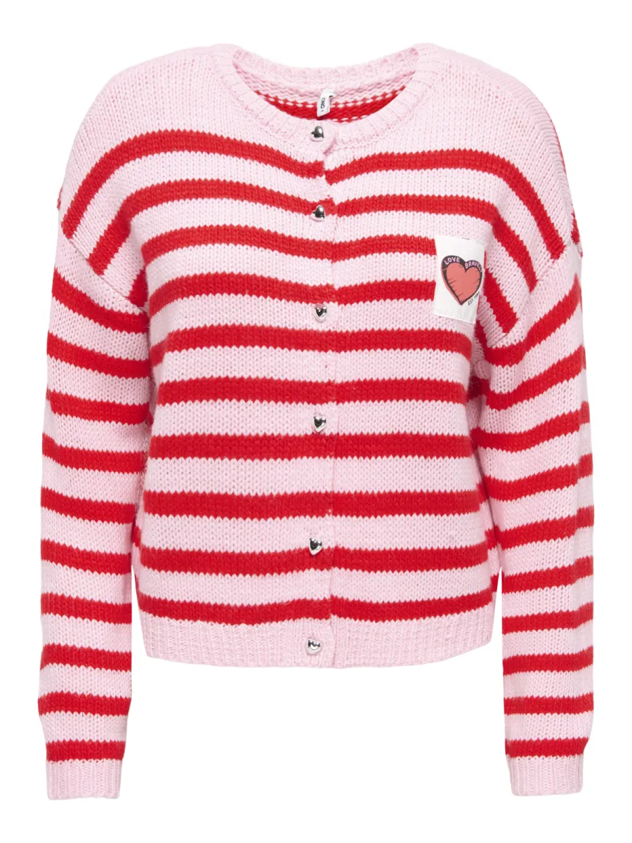 ONLY-ONLMAILEY LS DETAIL O-NECK CARDI CS-15373566-Orchid Pink-PINK