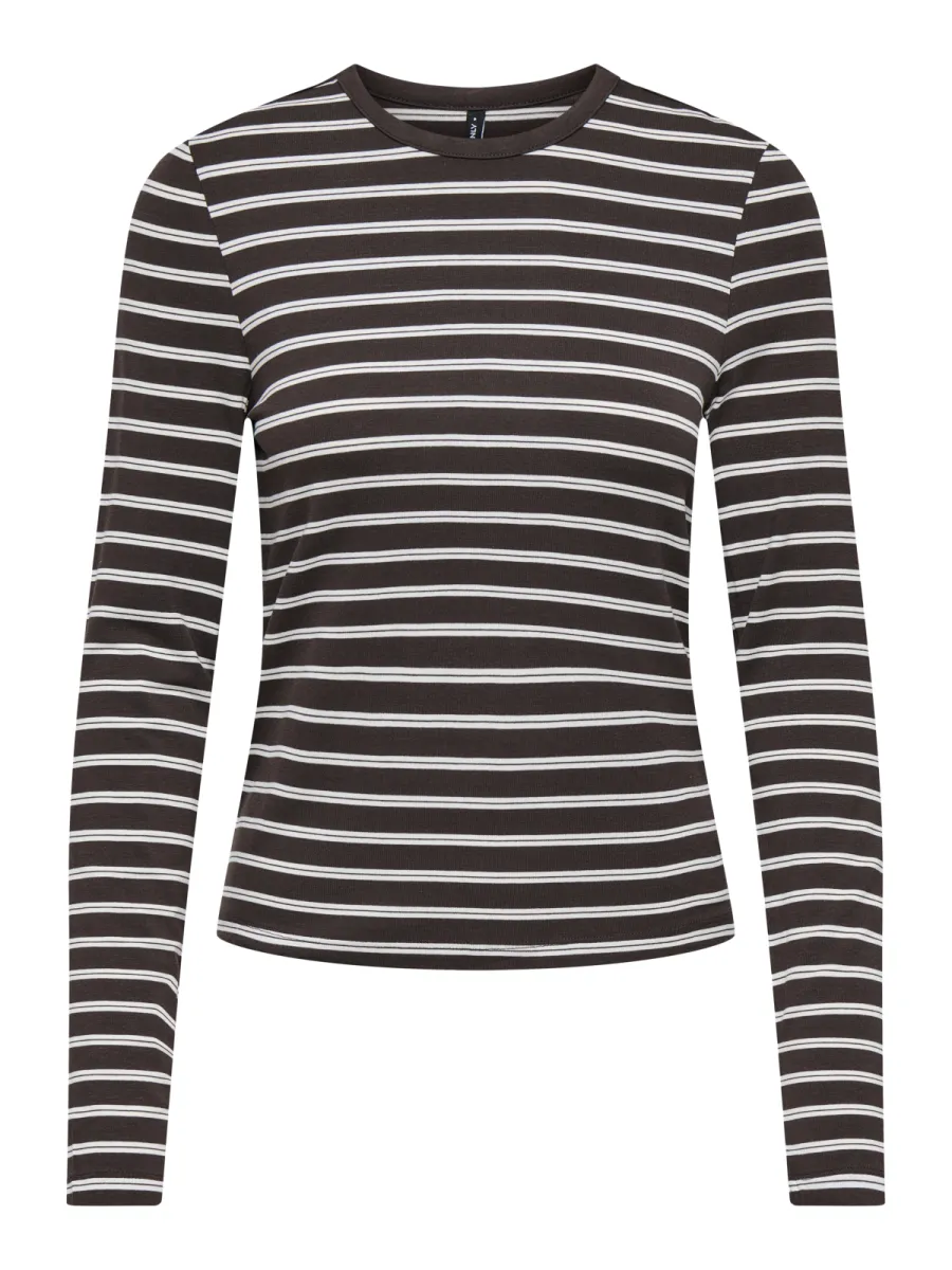 ONLY-ONLNINA L/S AOP TOP JRS-15384045-Coffee Bean-CAFE
