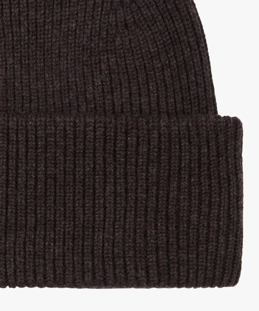 Profuomo-Beanie wool-PPXC30008E-H2 Dark brown-DONKER BRUIN