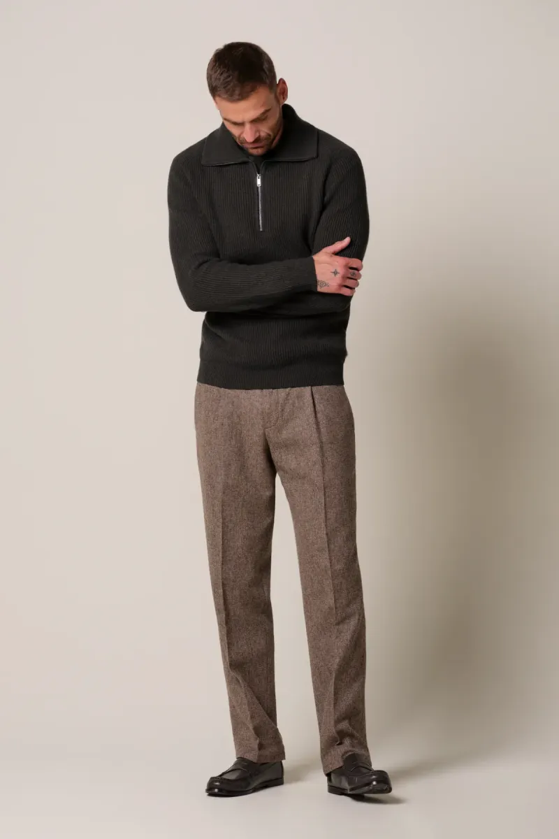 profuomo-heavy-wollen-half-zip-ppxj30058f-h2-dark-brown-bruin-4 Profuomo-Heavy wollen half zip-PPXJ30058F-H2 Dark brown-BRUIN