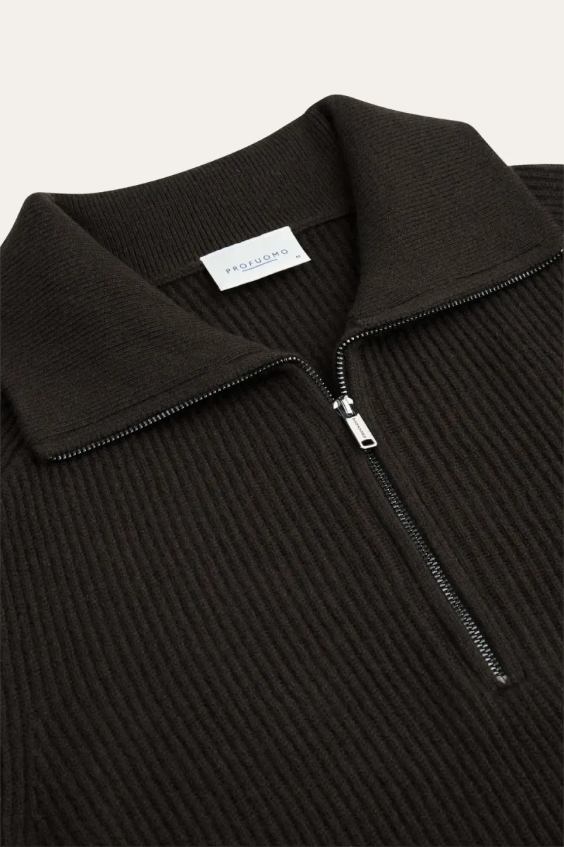 profuomo-heavy-wollen-half-zip-ppxj30058f-h2-dark-brown-bruin-5 Profuomo-Heavy wollen half zip-PPXJ30058F-H2 Dark brown-BRUIN