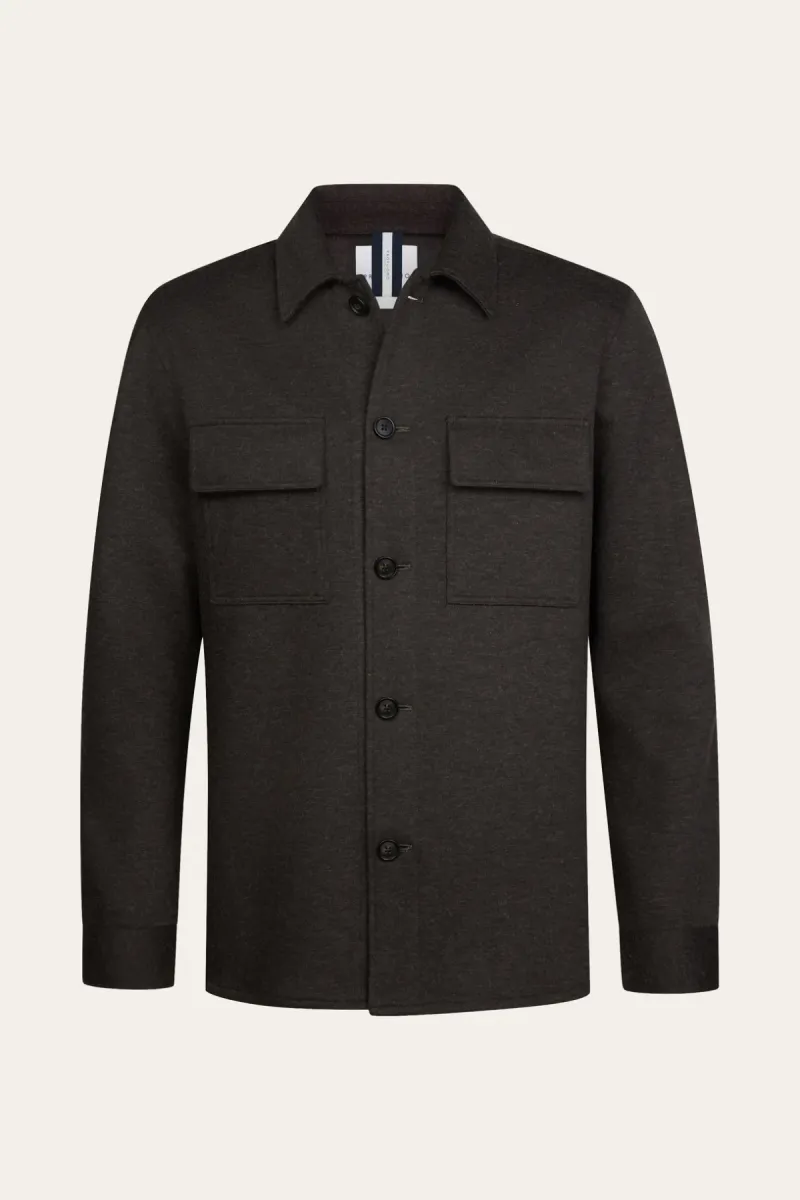 Profuomo-Knitted overshirt-PPXF30001D-H2 Dark brown-DONKER BRUIN