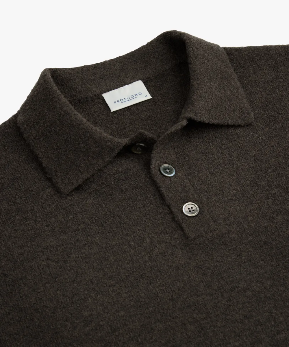Profuomo-Polo ls-PPXJ30041E-H2 Dark brown-DONKER BRUIN
