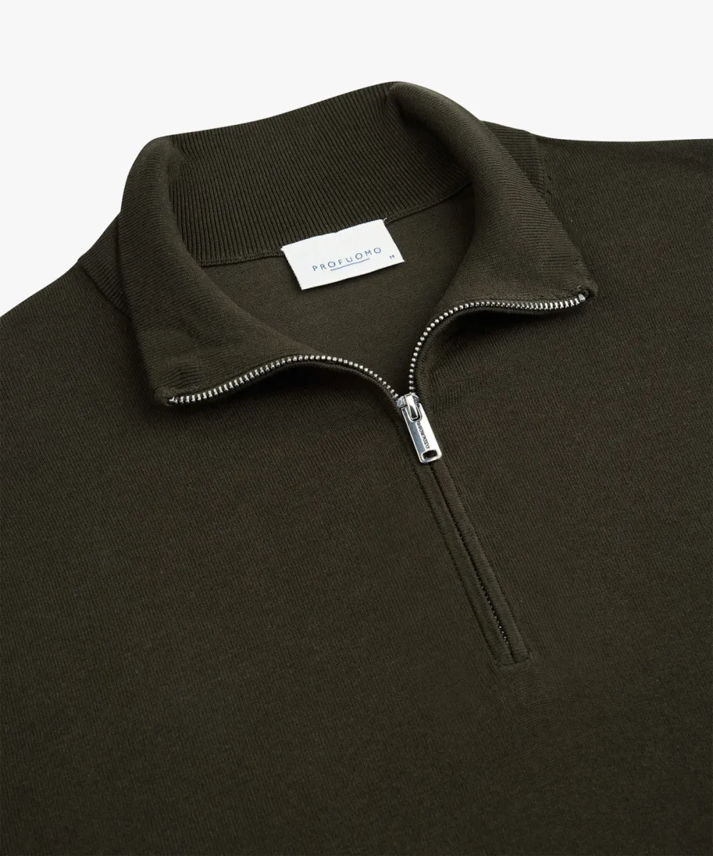 Profuomo-Pullover half zip-PPXJ30002C-Z3 Dark green-DONKER GROEN