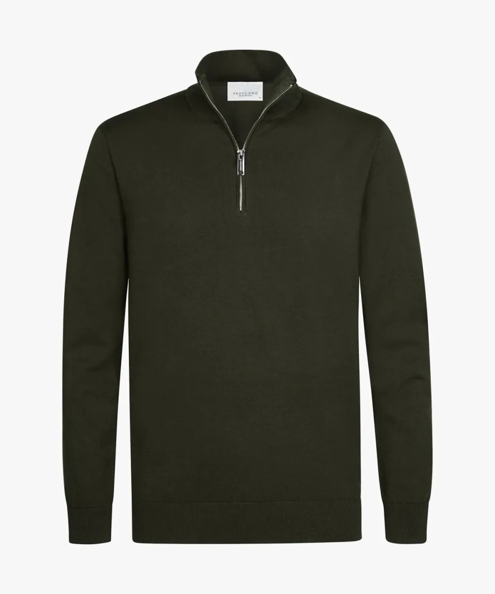 Profuomo-Pullover half zip-PPXJ30002C-Z3 Dark green-DONKER GROEN