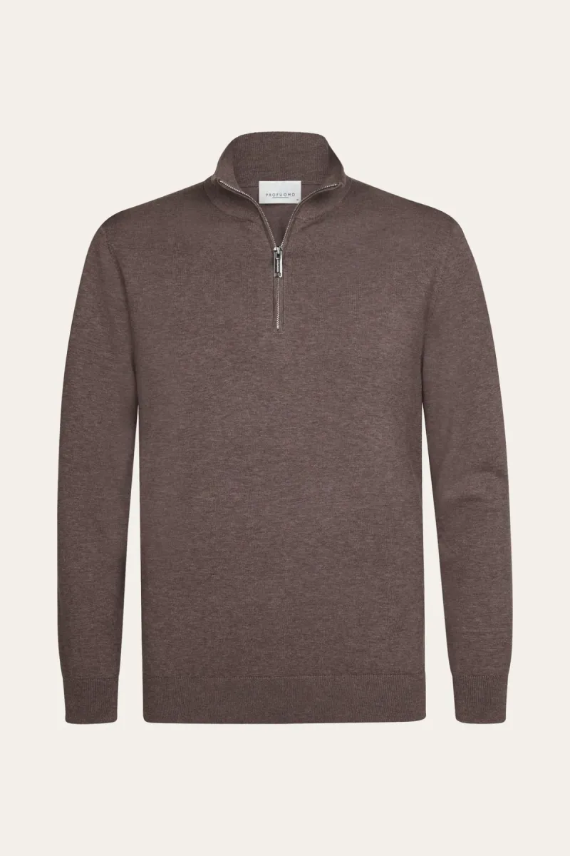 Profuomo-Pullover half zip-PPXJ30002D-S Aubergine-VIOLET