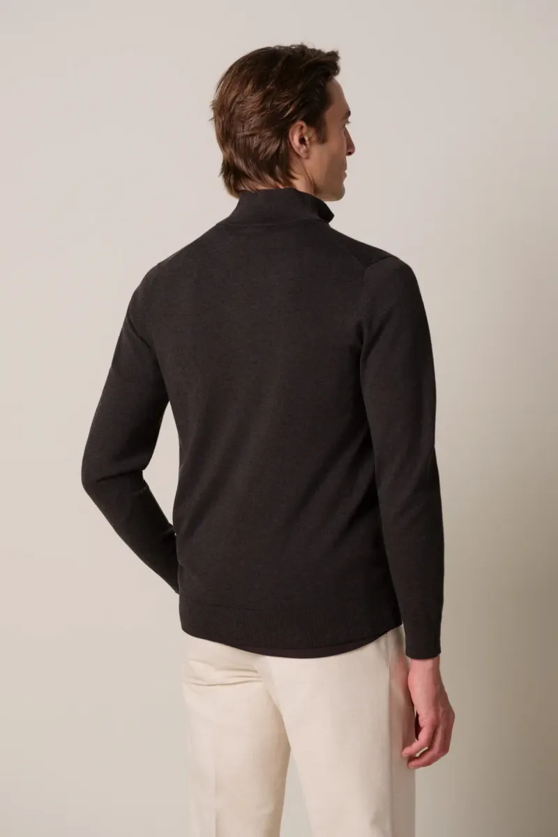 profuomo-pullover-half-zip-ppxj30002e-h2-dark-brown-donker-bruin-2 Profuomo-Pullover half zip-PPXJ30002E-H2 Dark brown-DONKER BRUIN