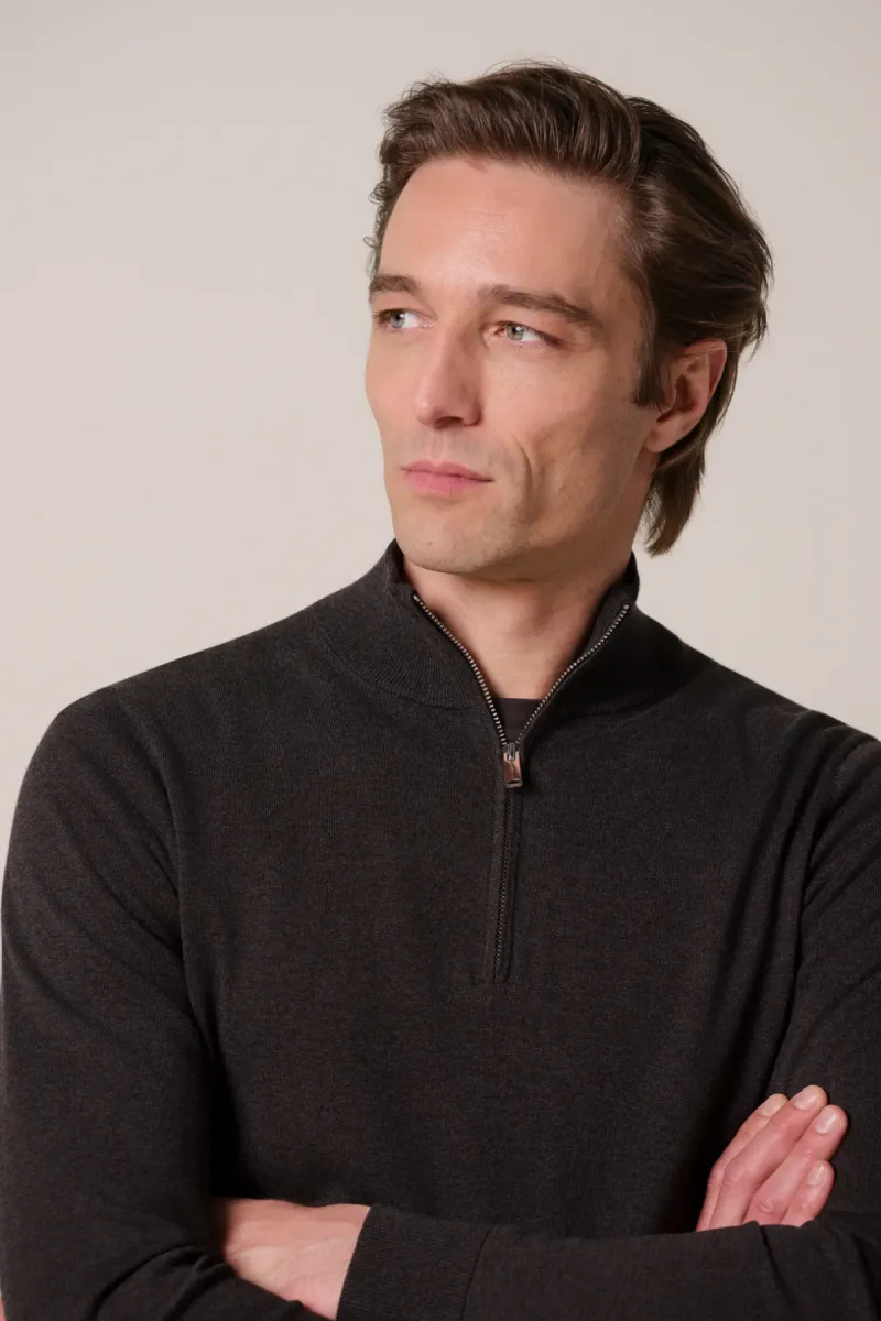 profuomo-pullover-half-zip-ppxj30002e-h2-dark-brown-donker-bruin-3 Profuomo-Pullover half zip-PPXJ30002E-H2 Dark brown-DONKER BRUIN