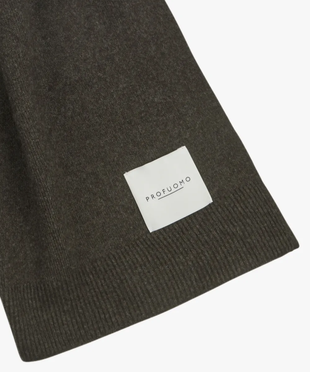 Profuomo-Scarf wool-PPXS30008E-H2 Dark brown-DONKER BRUIN