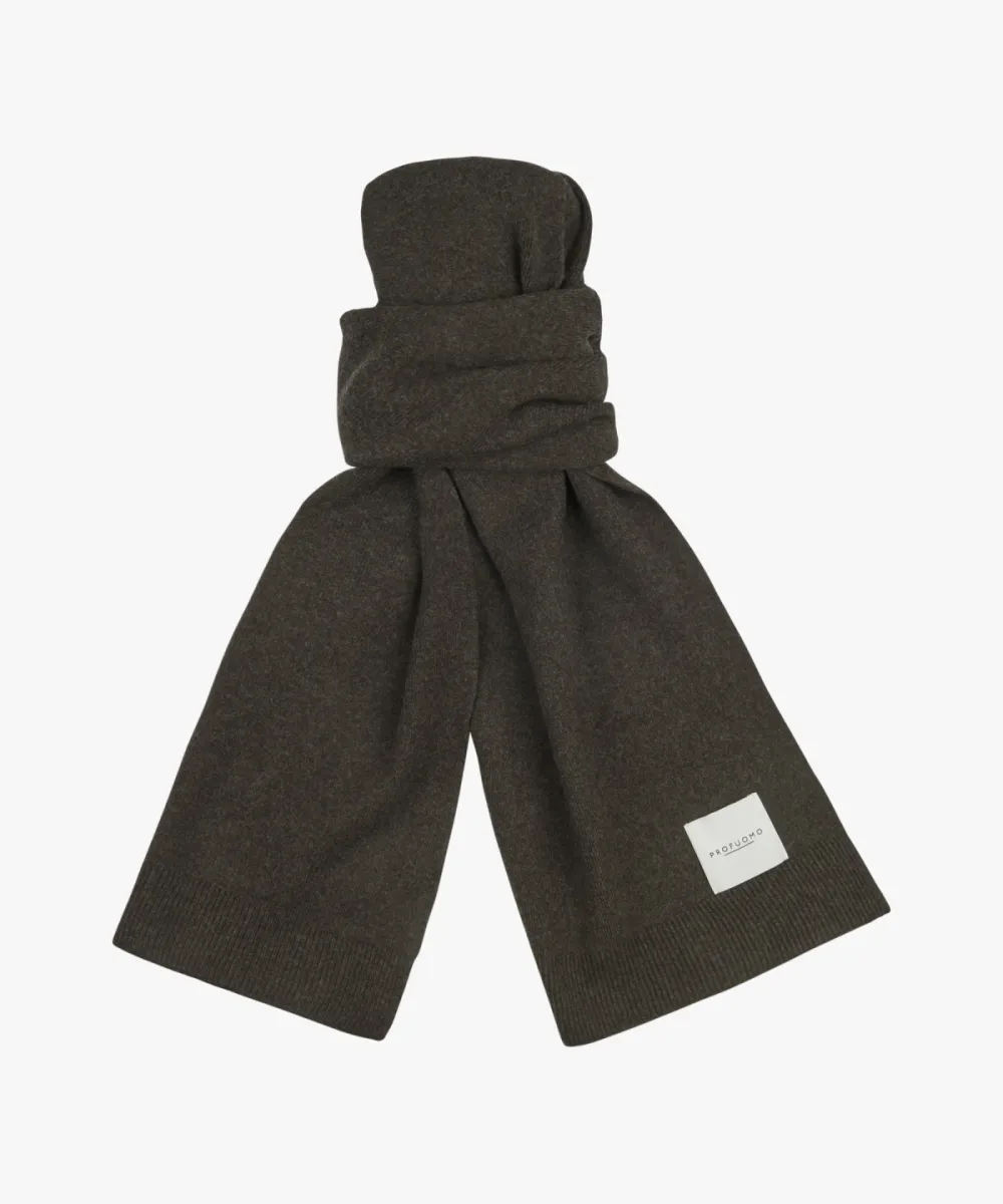 Profuomo-Scarf wool-PPXS30008E-H2 Dark brown-DONKER BRUIN