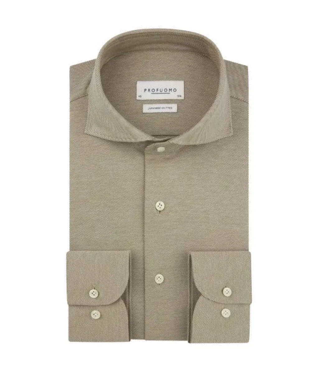 Profuomo-Shirt x-cutaway sf-PPXH30022A-1 Cognac-COGNAC