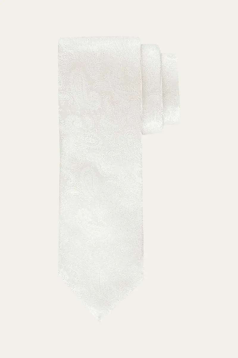 Profuomo-Tie silk woven brown-PP2AA0007A-103 Off white-OFF WHITE