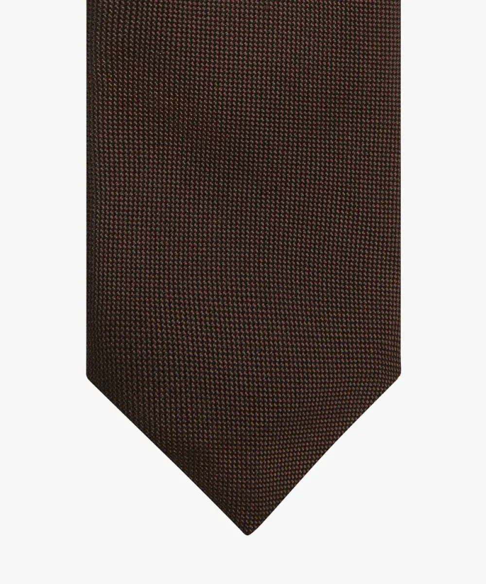 Profuomo-Tie silk woven-PP2A00012F-H2 Dark brown-DONKER BRUIN