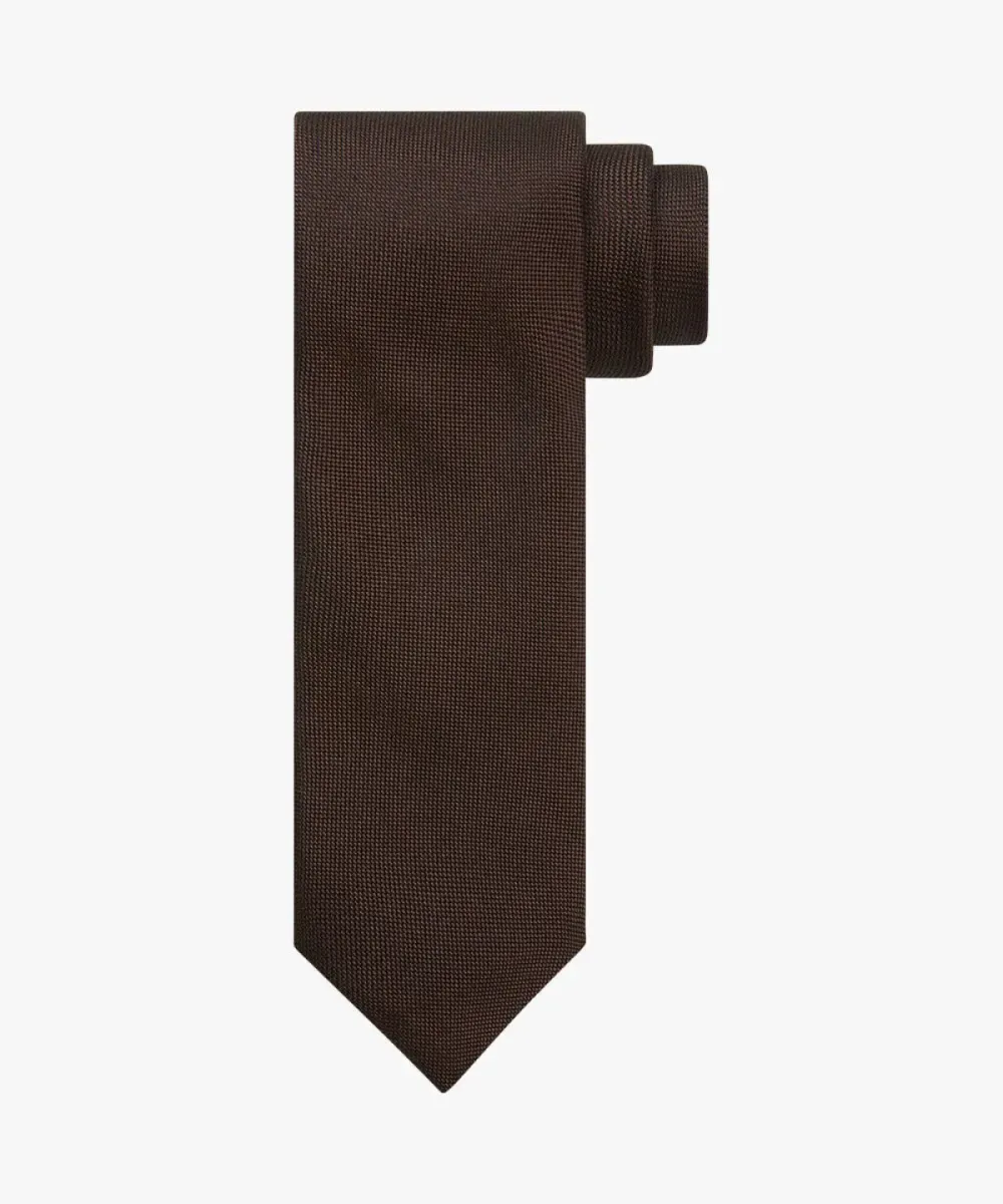 Profuomo-Tie silk woven-PP2A00012F-H2 Dark brown-DONKER BRUIN