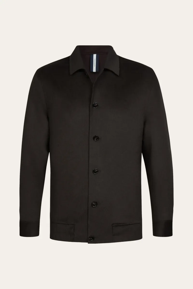 Profuomo-Wool single layer bomber-PPXF30013B-H2 Dark brown-DONKER BRUIN