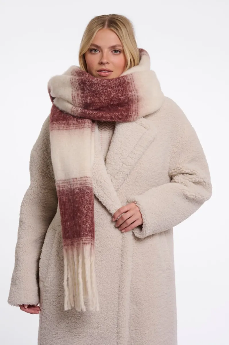 RINO & PELLE-Checkered Scarf-Erica.7002612-11166 Sangria Birch-PAARS COMBINATIES