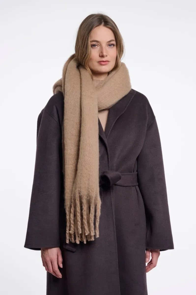 RINO & PELLE-Sccarf With Fringes-Gella.7002612-10868 Toffee-CAFE
